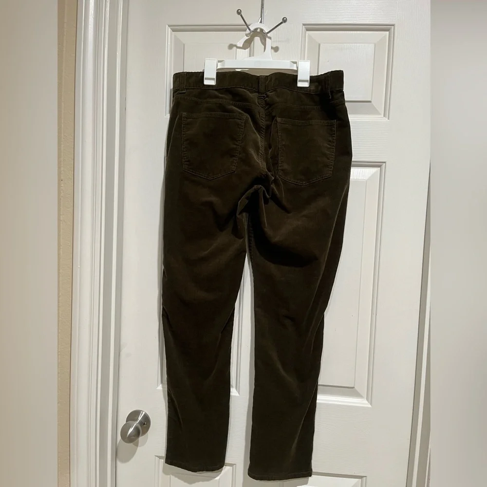 TALBOTS Dark Brown STRETCH Corduroy Straight-Leg Pants WOMEN SIZE 12